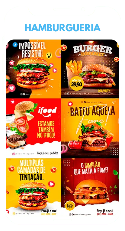 Artes para Hamburgueria