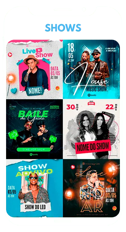 Artes para Shows e Eventos